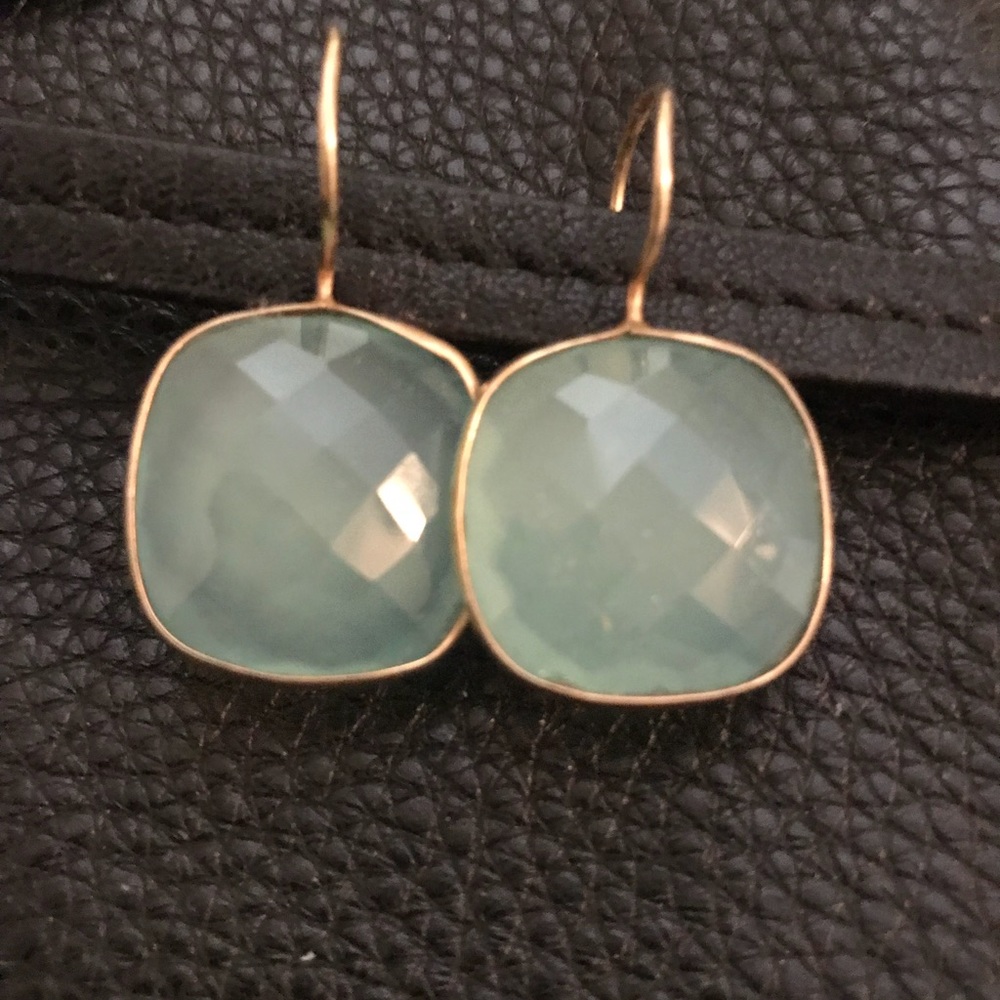 Aqua stone earrings